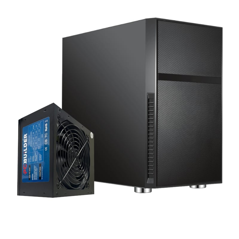 PCBuilder PCBuilder Black Box Micro-ATX Chassis + 300W PSU (PCB-CH-BLACKBOX) – product image