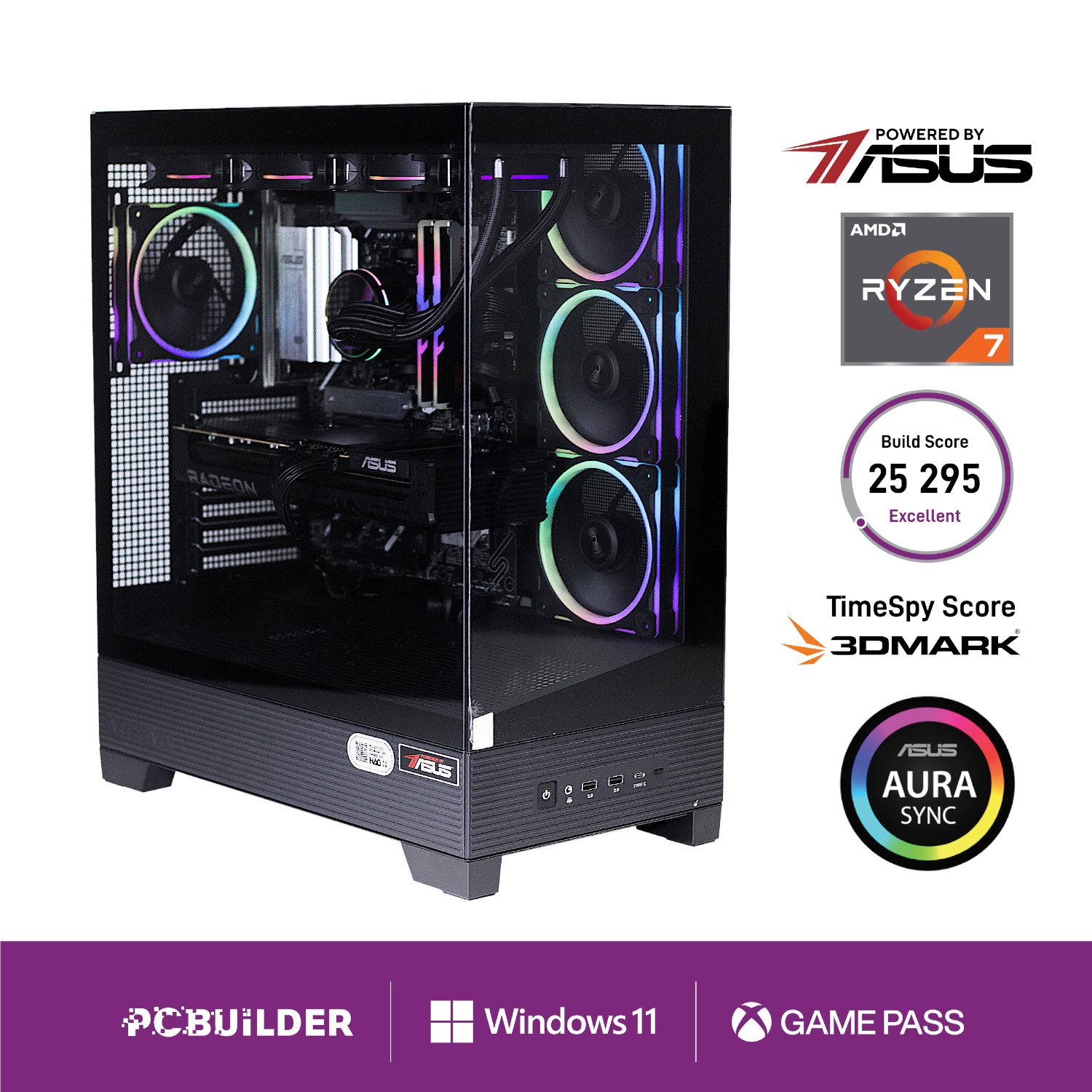 PCBuilder PCBuilder Ryzen 7 7800X3D MAXIMUS Windows 11 Gaming PC (PCB_MAXIMUS_01) – product image