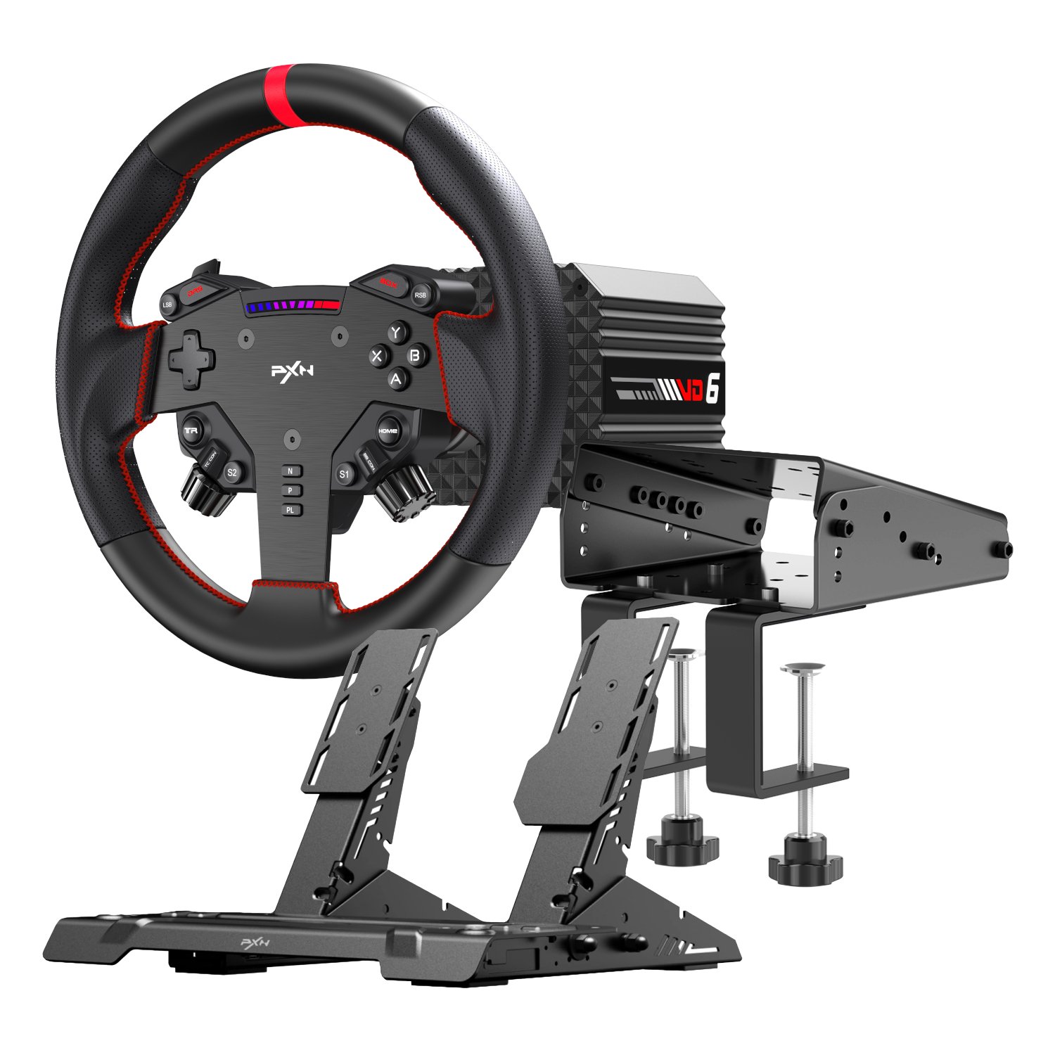 PXN PXN VD6 Direct Drive Sim Racing Wheel | PD-HM Dual Pedal | Z9 Clamp Bundle (PXN-VD6BUNDLEABT) – product image