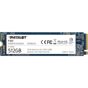 Patriot Patriot P300 512GB M.2 PCIe NVMe SSD (P300P512GM28) – product image