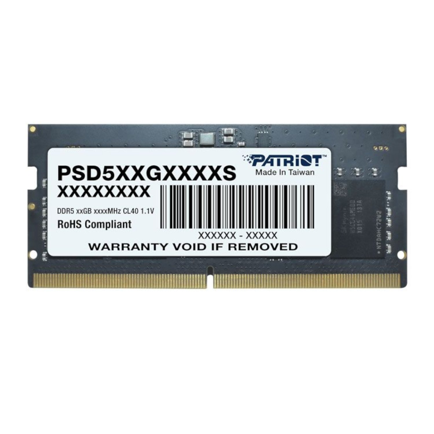 Patriot Patriot Signature Line DDR5 16GB 4800MHz Single Rank SODIMM Notebook Memory (PSD516G480081S) – product image
