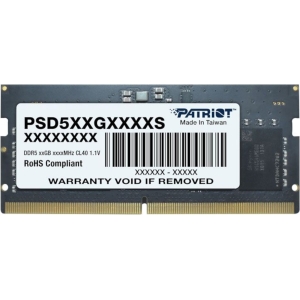 Patriot Signature Line DDR5 8GB 4800MHz Single Rank SODIMM Notebook Memory (PSD58G480041S) – product image