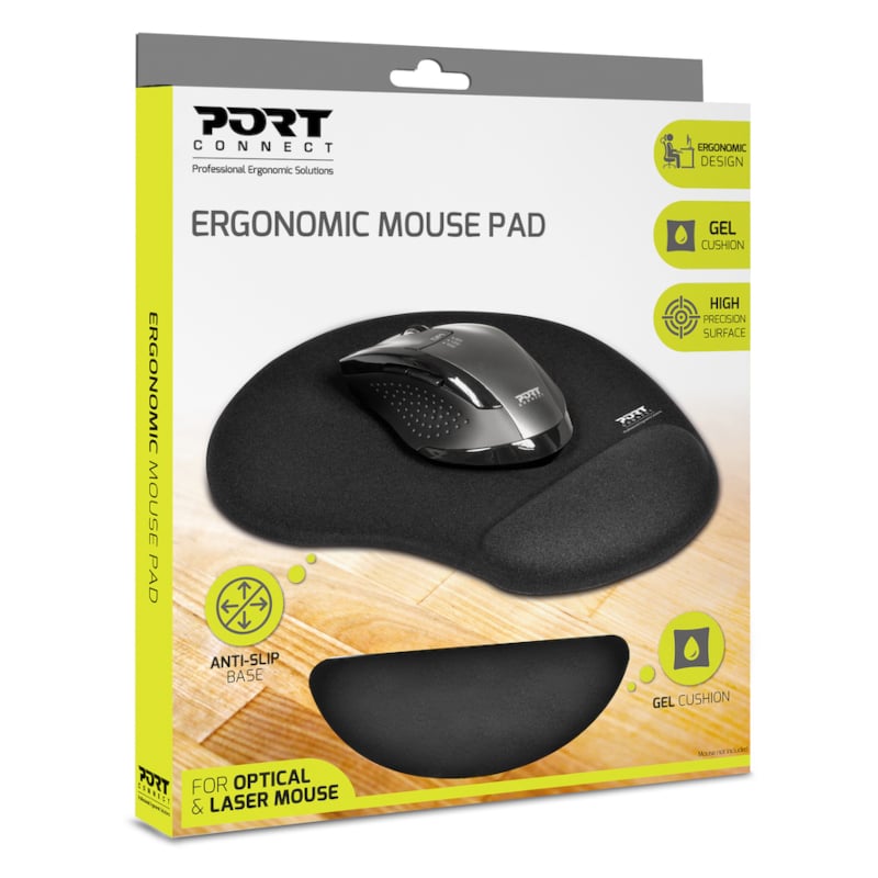Port Port Ergonomic Gel Mouse Pad - Black (900717) – product image