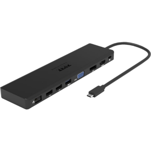 Port Port USB Type-C 1 x USB3.1|2 x USB 3.0|2 x USB 2.0|1 xHDMI-DP-VGA| Micro+SD Card Reader|1 x Mini DP|1 x RJ45|1 x Audio-Microphone| PD 100W -Black (901906-W) – product image