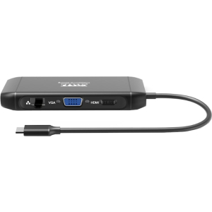 Port Port USB Type-C 4 x USB3.1|1 x Aux|Micro+SD Card Reader|1 x RJ45|1 x HDMI|1 x VGA|1 x Type-C PD Dock 100W - Black (901913) – product image
