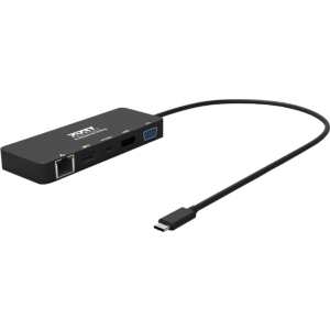 Port Port USB Type-C to 1 x RJ45|1 x USB3.0 SS|1 x Type-C 85W PD|1 x HDMI2.0|1 x VGA 30cm Cable Dock - Black (901909) – product image
