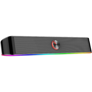 Redragon REDRAGON 2.0 Sound Bar ADIEMUS 2 x 3W RGB USB|Aux PC Gaming Speaker - Black (RD-GS560) – product image