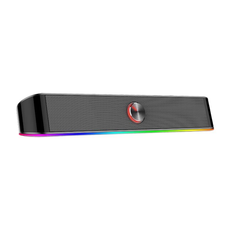 Redragon REDRAGON 2.0 Sound Bar ADIEMUS 2 x 3W RGB USB|Aux PC Gaming Speaker - Black (RD-GS560) – product image