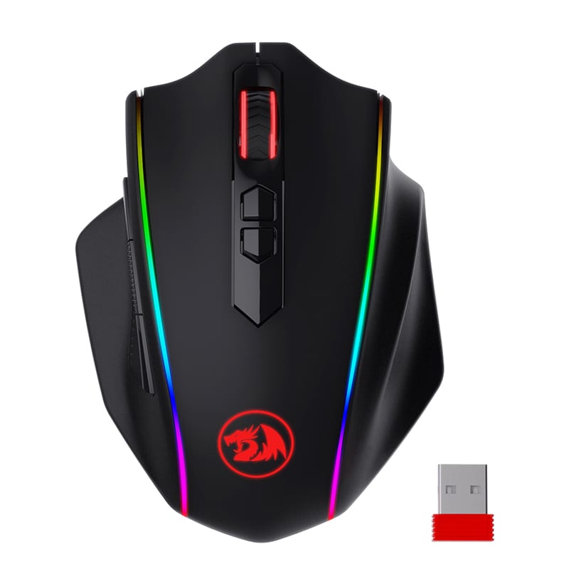 Redragon REDRAGON VAMPIRE ELITE Wireless 16000DPI|8 Button|Ergonomic Design|P3335 Optical Sensor|Type-C Cable|RGB Backlit Gaming Mouse - Black (RD-M686RGB) – product image