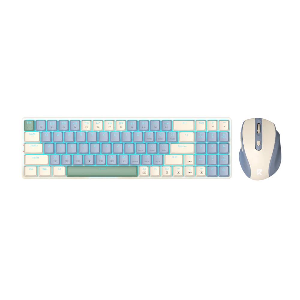 Redragon Redragon BS8772 Wireless Keyboard and Mouse Combo - Cream/Blue (RD-BS-8772CB) – product image