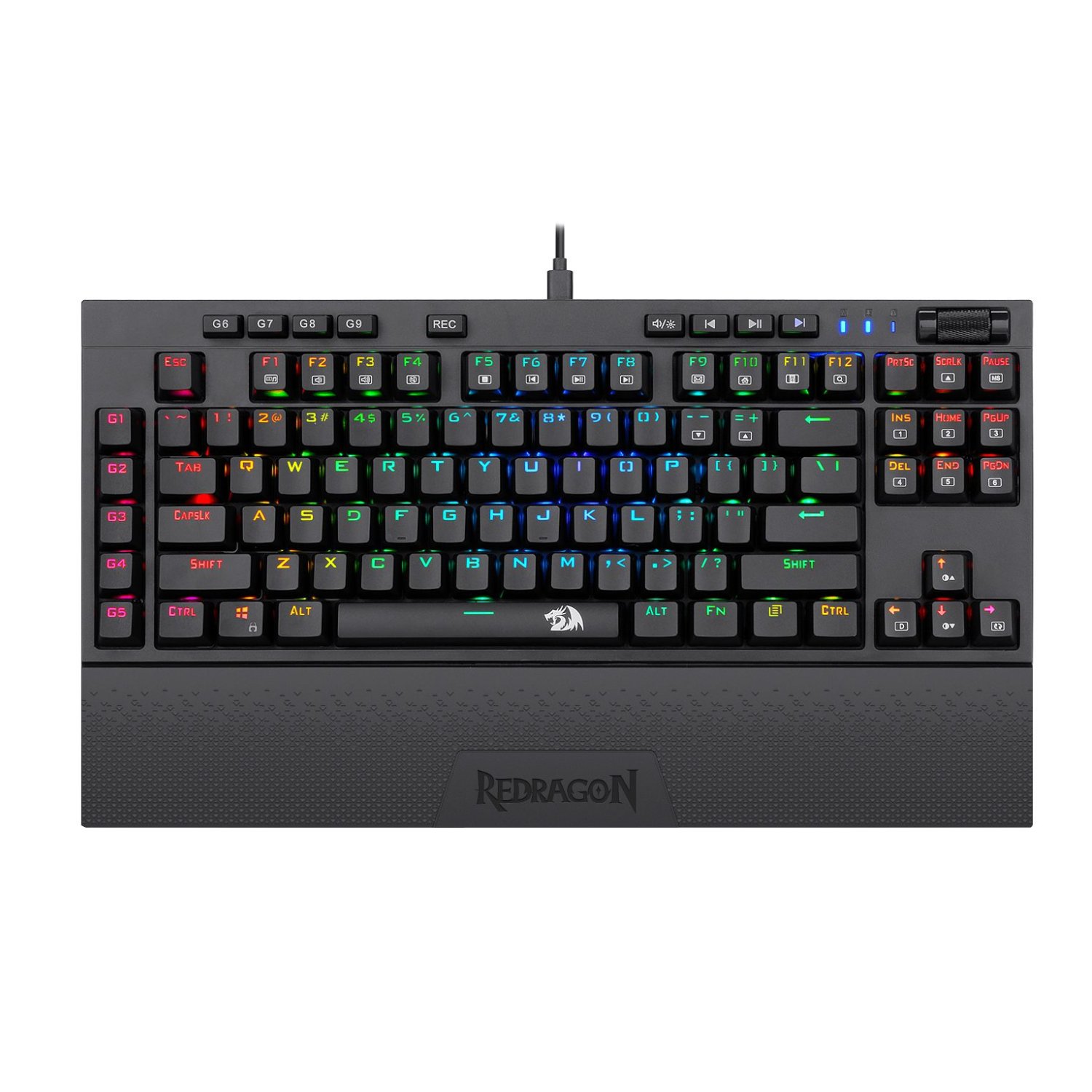 Redragon Redragon K588 RGB Pro BROADSWORD TKL Mechanical Wired Gaming Keyboard - Black (RD-K588RGB) – product image