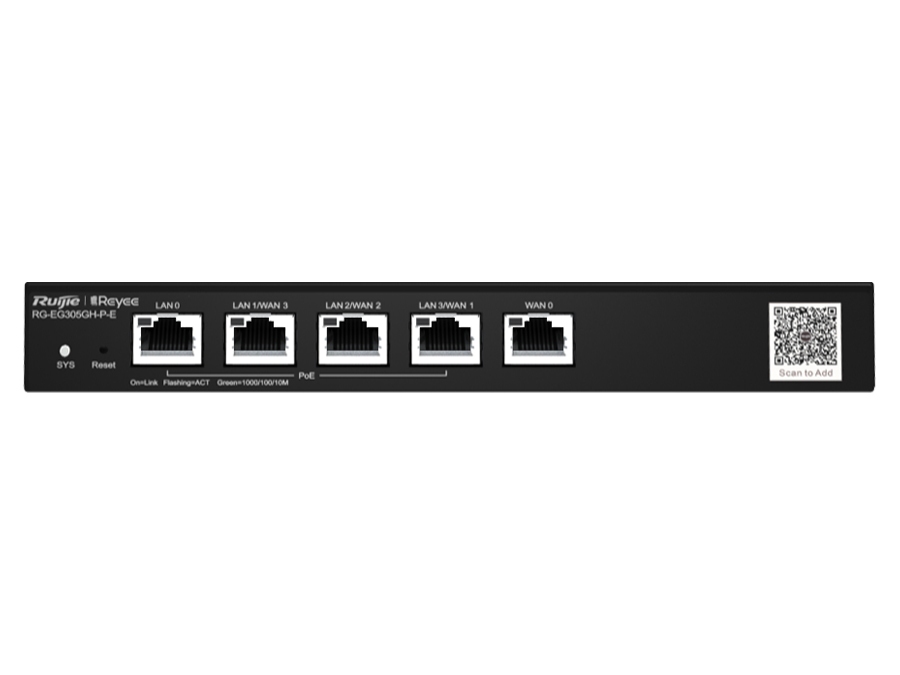 Reyee 5 Port Gigabit 4 WAN 4 PoE 60W Cloud Router | RG-EG305GH-P-E – product image