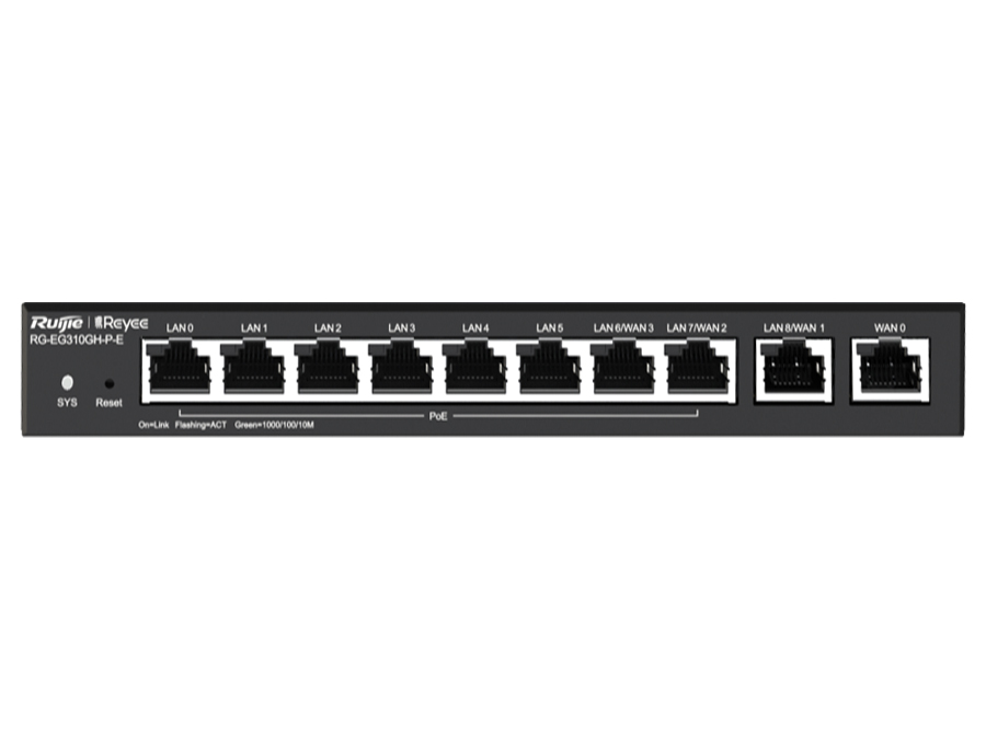 Reyee 10 Port Gigabit 4 WAN 8 PoE 110W Cloud Router | RG-EG310GH-P-E – product image