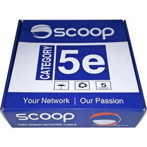 Scoop 100m Box Cat5e CCA Grey UTP Cable – product image