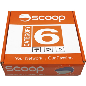 Scoop 100m Box Cat6 CCA Grey UTP Cable – product image