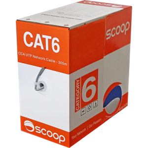 Scoop 305m Box Cat6 CCA Grey UTP Cable – product image