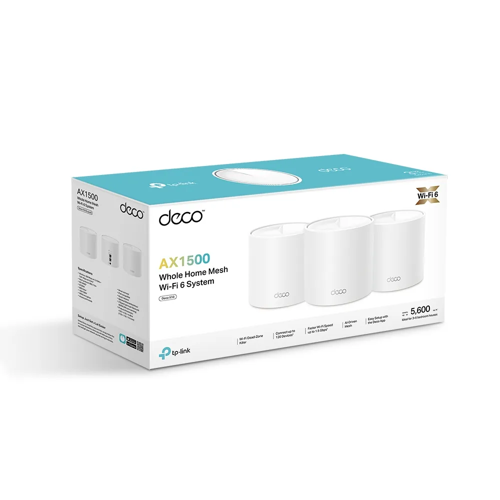 TP-LINK DECO AX1500 ROUTER WHOLE HOME MESH WI-FI 6 SYSTEM (3 PACK) - Image 3