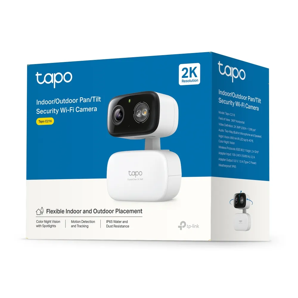 TP-LINK TAPO INDOOR/OUTDOOR PAN/TILT SECURITY WI-FI CAMERA | TAPO C216 - Image 5