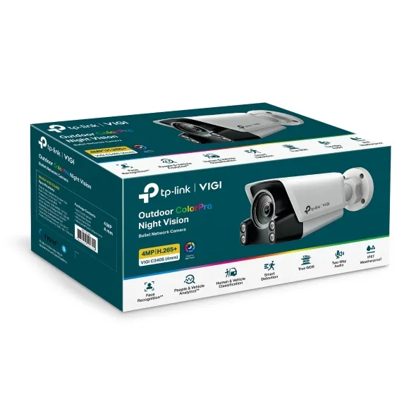 TP-LINK VIGI 4MP OUTDOOR COLORPRO NIGHT VISION BULLET NETWORK CAMERA | TP-VIGI-C340S-4 - Image 4
