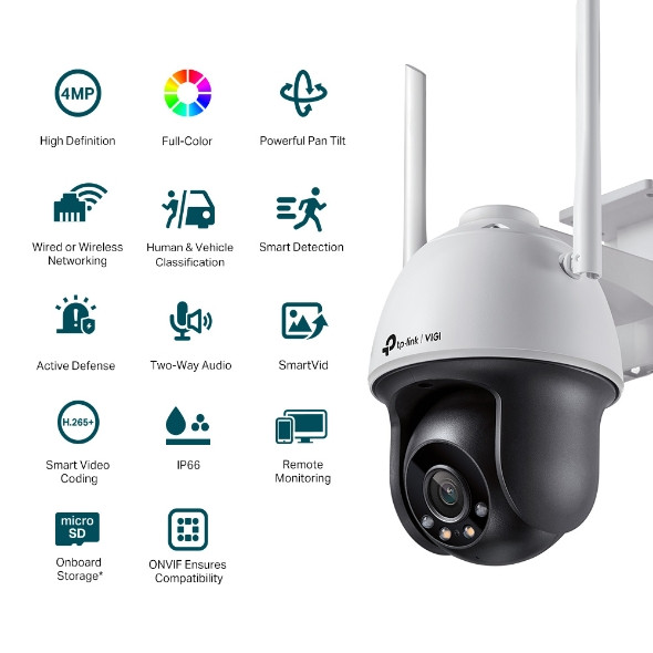 TP-LINK VIGI 4MP FULL COLOUR WI-FI PAN/TILT NETWORK CAMERA - Image 3