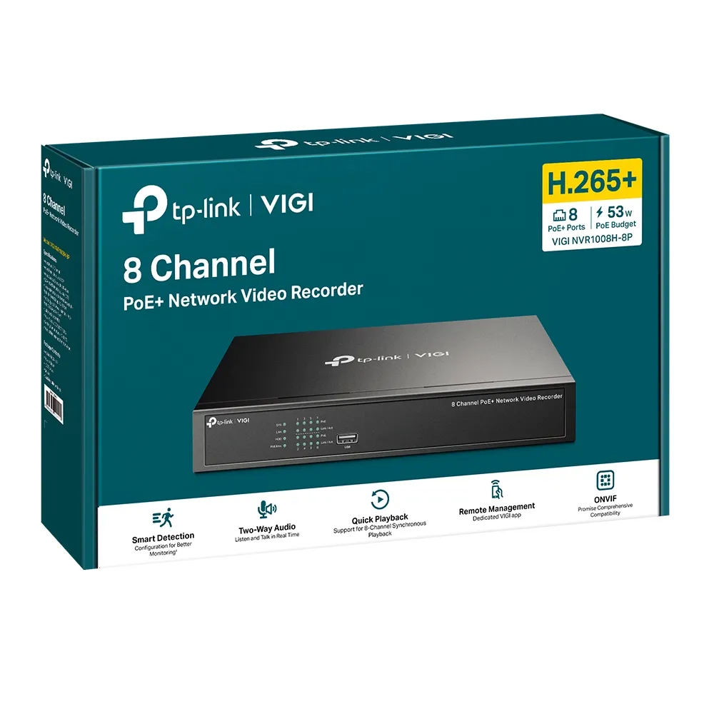 TP-LINK VIGI NVR1008H 8-CHANNEL 8MP POE+ NVR | NVR1008H-8P - Image 4