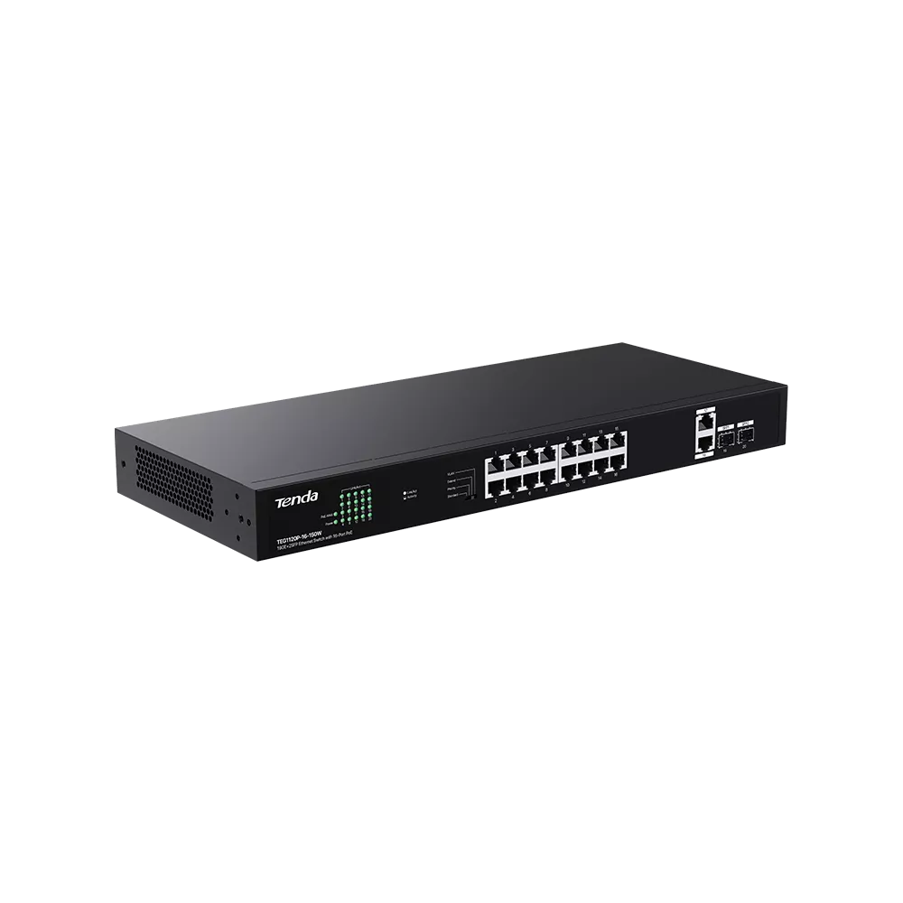 TENDA 16-PORT DESKTOP SWITCH | TEG1120P-16-150W - Image 5