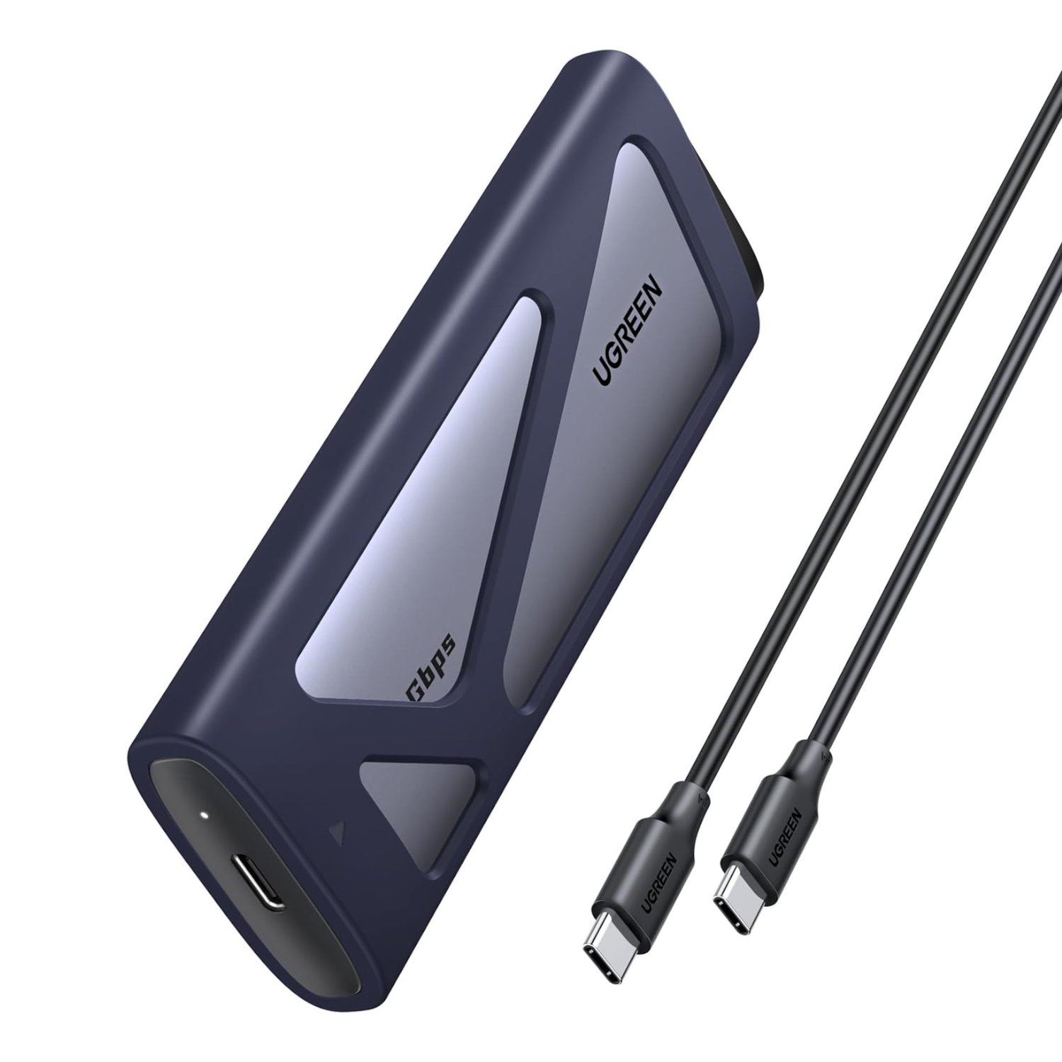 Ugreen UGreen CM777 M.2 NVMe/SATA SSD Enclosure (20Gbps) – Silver (CM777-25665) – product image