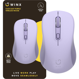 WINX WINX CLICK Easy 1600DPI 2.4GHz Wireless Mouse - Purple (WX-KB111) – product image