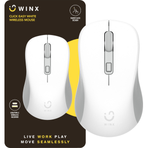 WINX CLICK Easy 1600DPI 2.4GHz Wireless Mouse - White (WX-KB109) – product image