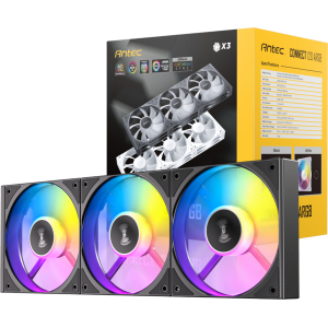 Antec Connect 120 ARGB PWM Fan 3 Pack - Black (C120 ARGB 3PK BK) – product image