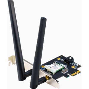 ASUS Wi-Fi 7 Tri-Band PCIe Wireless Adapter with Bluetooth 5.4 – Black (PCE-BE6500) – product image