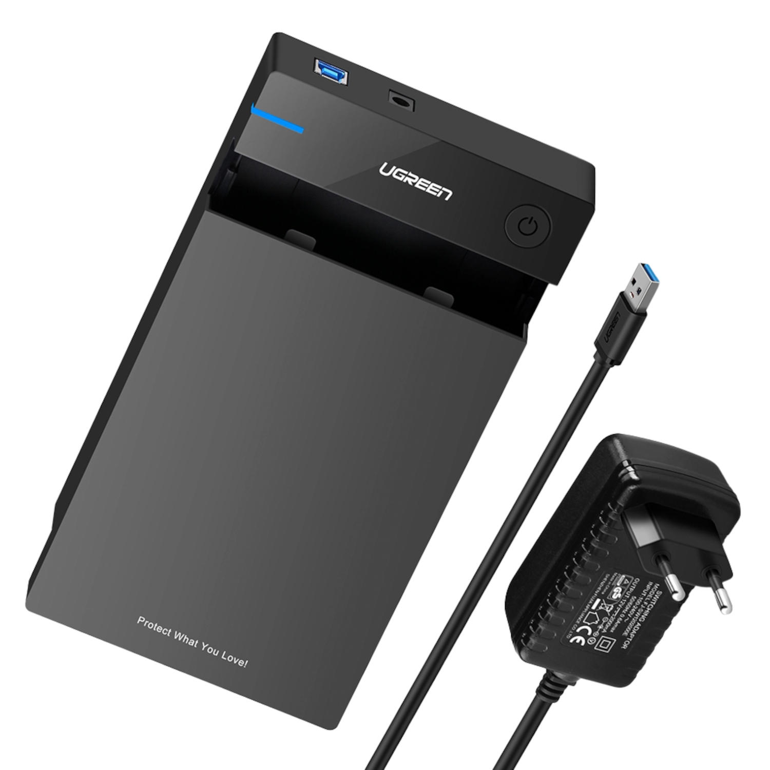 UGreen 3.5" SATA Hard Drive USB 3.0 Enclosure 5Gbps – Black (US222-50422) – product image