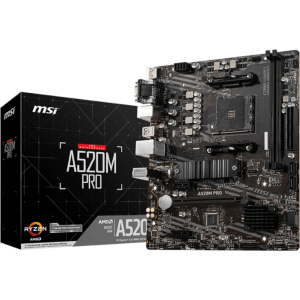 MSI A520M-PRO AMD AM4 MATX Gaming Motherboard (A520M-PRO) – product image