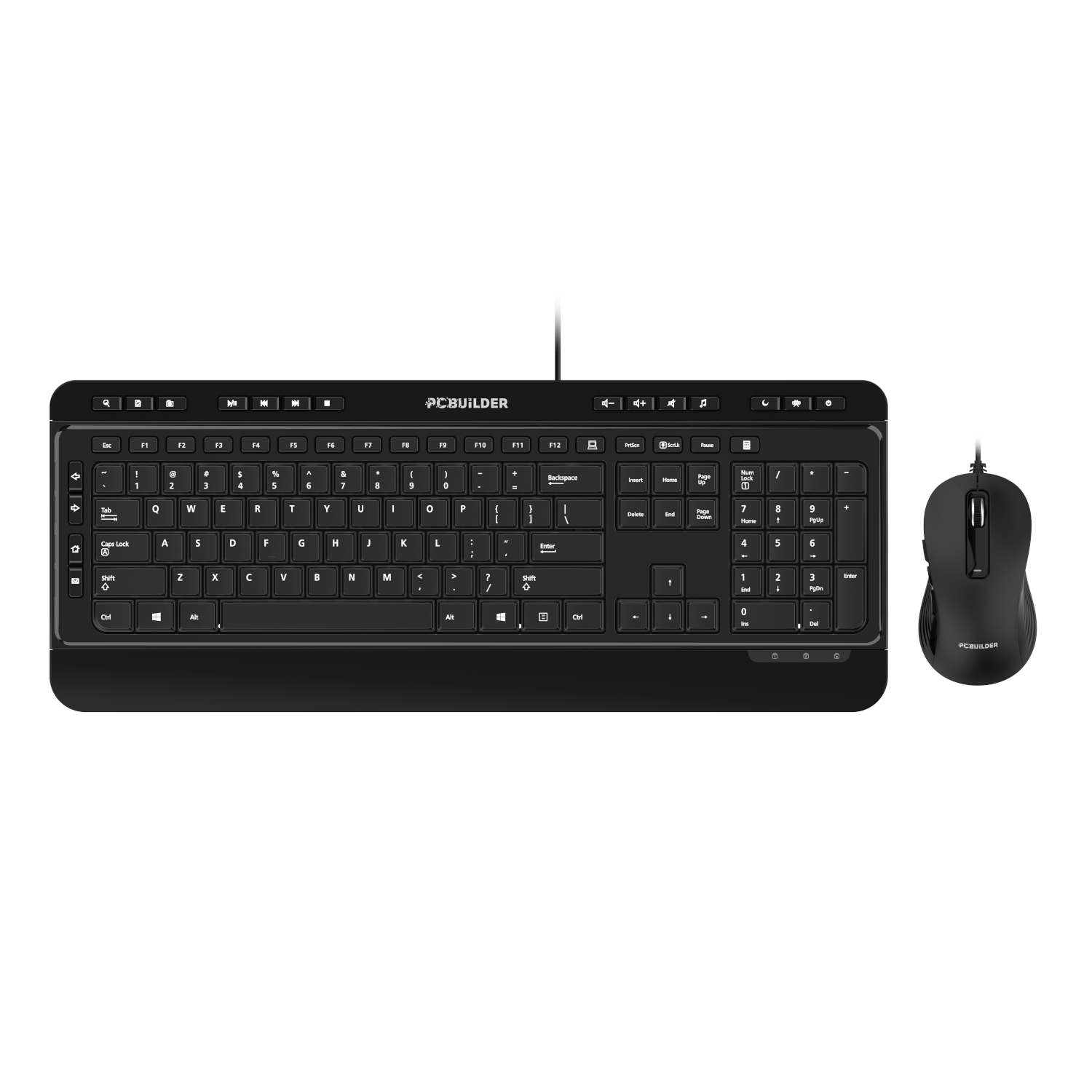 PCBuilder ALPHA Silent Wired Keyboard and Mouse Combo (PCB-KBC-ALPHA-US-WIRED) – product image