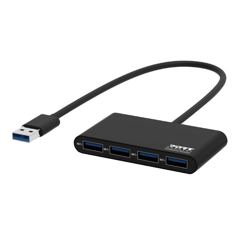 Port USB3.0 to 4 x USB3.0 5Gbps 4 Port Hub - Black (900121) – product image