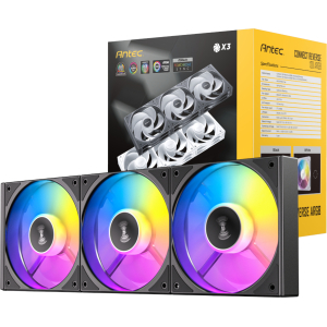 Antec Connect 120 Reverse ARGB PWM Fan 3 Pack - Black (C120R ARGB 3PK BK) – product image