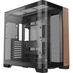 Antec C8 Curved Wood E-ATX | ATX | Micro-ATX | ITX Dual Chamber Gaming Chassis - Black (C8 CURVED WOOD) – product image