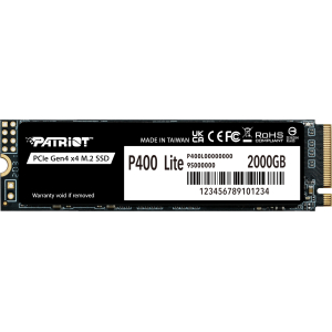 Patriot P400 Lite 2TB M.2 PCIe Gen 4 x4 NVMe SSD (P400LP2KGM28H) – product image