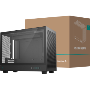 DeepCool CH160 PLUS Micro-ATX Chassis - Black (R-CH160-BKNGM0-G) – product image
