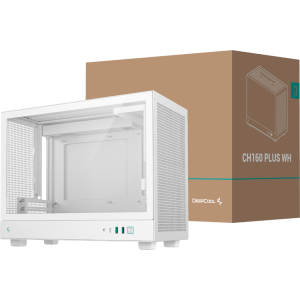 DeepCool CH160 PLUS Micro-ATX Chassis - White (R-CH160-WHNGM0-G) – product image