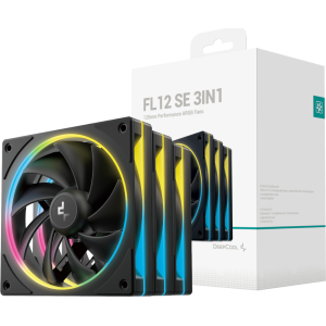 DeepCool FL12 SE 3-in-1 ARGB 120mm Fan Pack - Black (R-FL12SE-BKAPN3-G) – product image