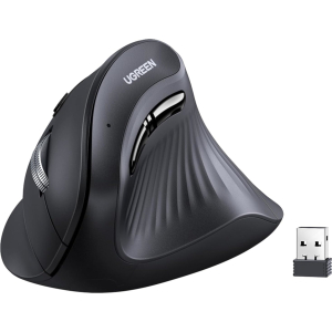 UGREEN Multi-Mode Vertical Mouse Bluetooth and 2.4G Wireless–Black (MU008-25444) – product image