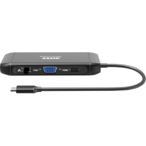 Port USB Type-C 4 x USB3.1|1 x Aux|Micro+SD Card Reader|1 x RJ45|1 x HDMI|1 x VGA|1 x Type-C PD Dock 100W - Black (901913) – product image