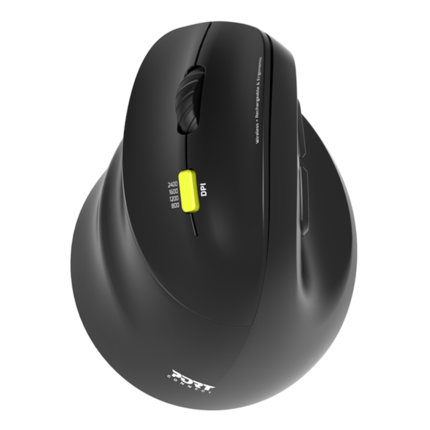 Port Connect Ergo Shape Rechargeable Wireless Mouse (910008) – product image