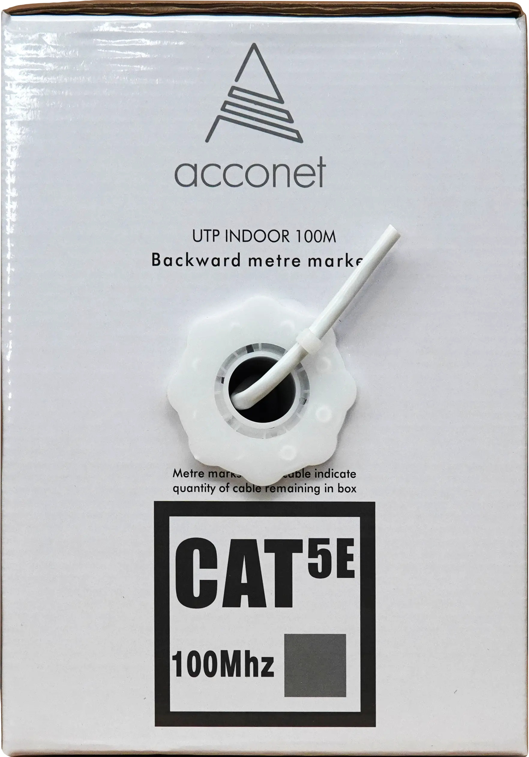ACCONET CAT5E INDOOR ETHERNET CABLE 100M WHITE CCA UTP PULL BOX | CAT5-100 - Image 2
