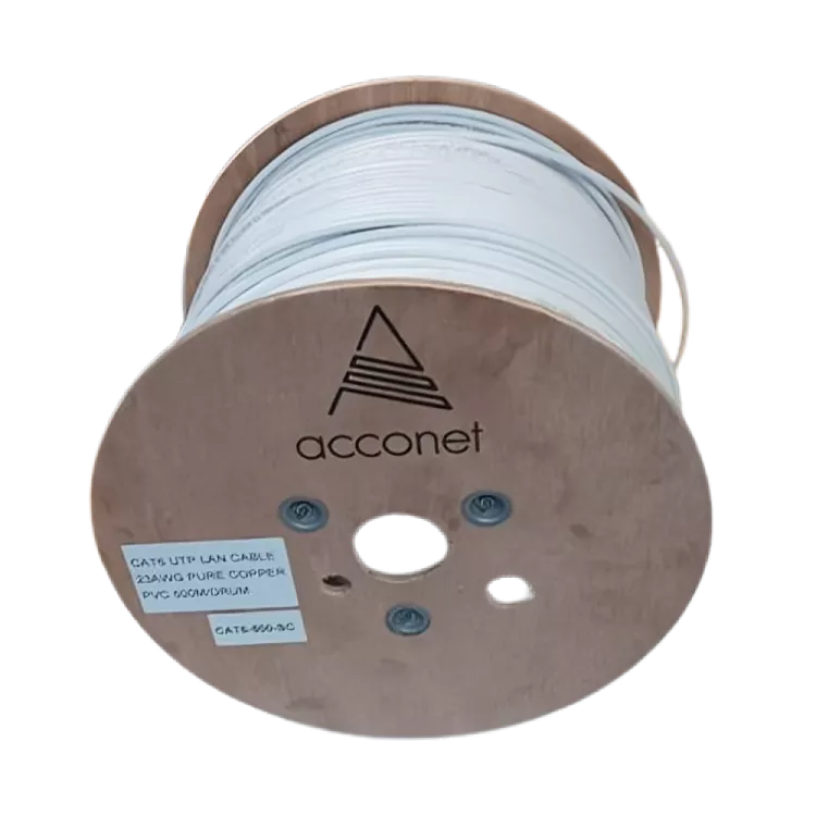 ACCONET CAT6 INDOOR ETHERNET CABLE 500M WHITE SOLID COPPER UTP ROLL | CAT6-500-SC - Image 3