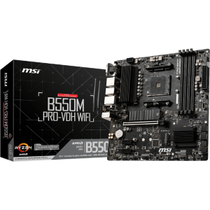 MSI B550M PRO-VDH WIFI AMD AM4 MATX Gaming Motherboard (B550MPRO-VDHWIFI) – product image