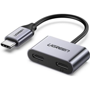 60165 | Ugreen 2-in-1 USB Type-C To Headphone and Charger Adapter - product image
