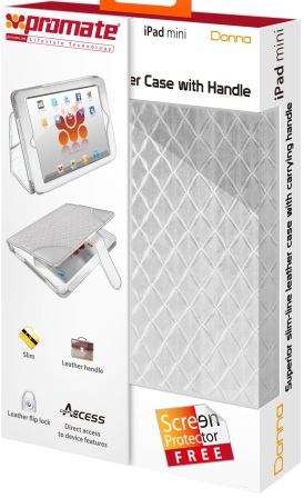 7161815415441 | Promate White Donna Slim line leather case - product image