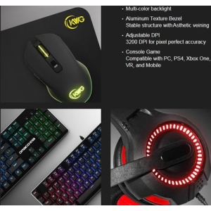 DRACOE1A | KWG Draco E1A 4 in 1 RGB Multi Colour Backlit Gaming Combo - product image
